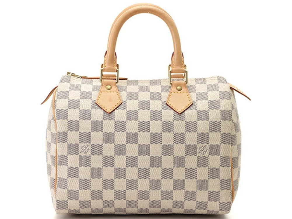 LOUIS VUITTON Speedy Handbag Damier Azur White